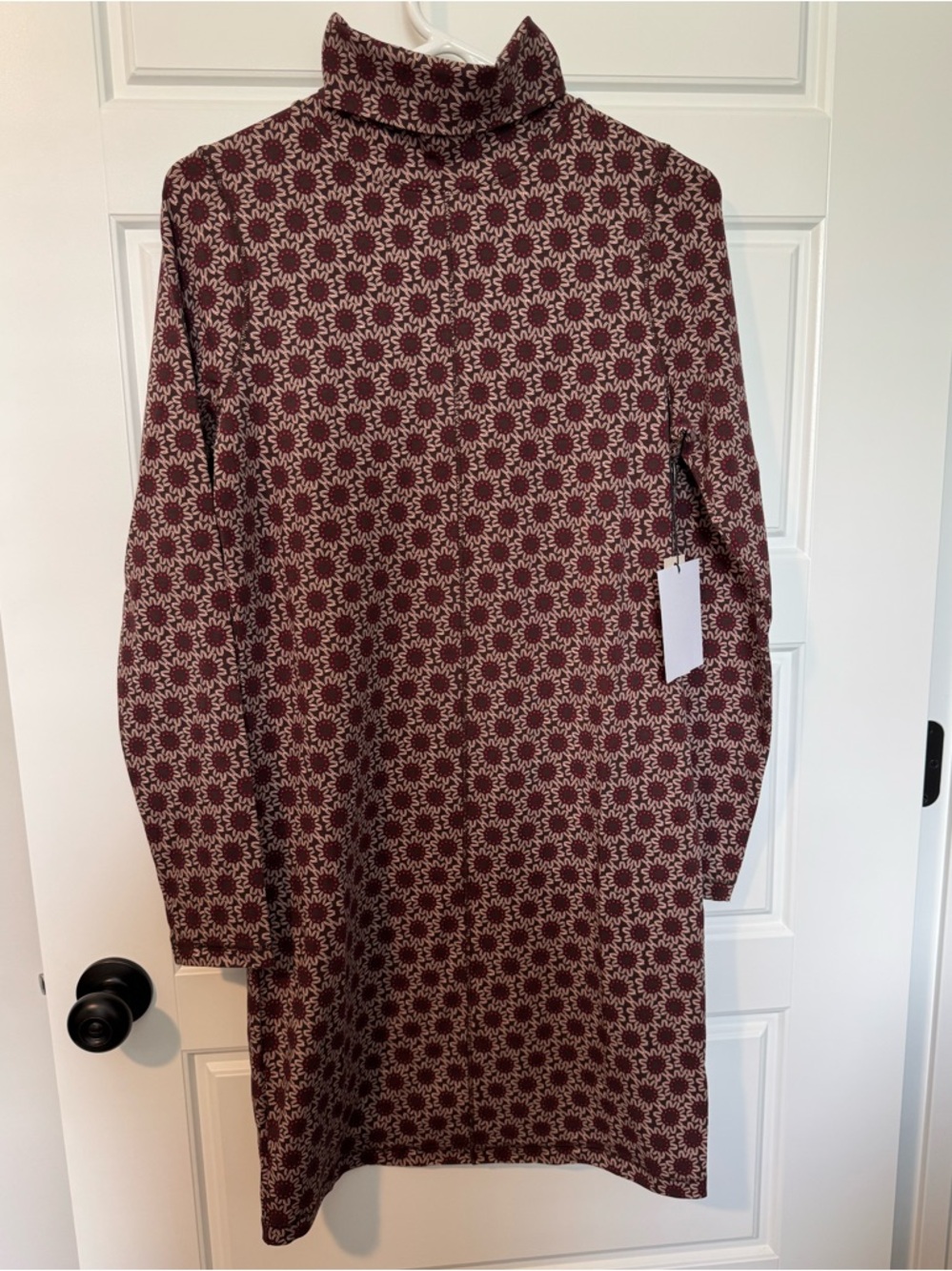 NWT Nation Los Angeles Astrid Long-Sleeve Cotton Turtleneck Mini Dress, Size M